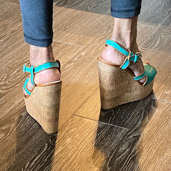 NINE West Boushie Leather Wedge Platform Sandal - Picture 7 of 7